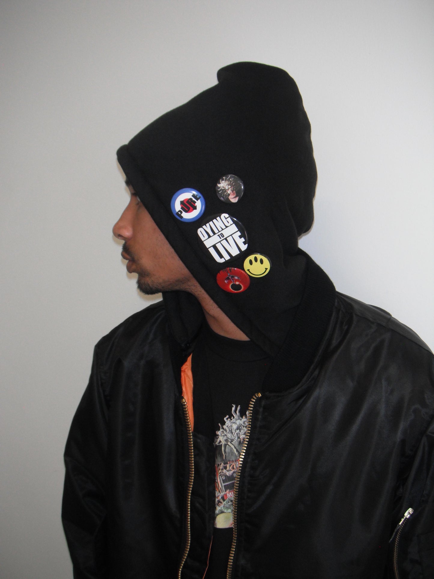 Pins Hooded Bomber Jacket